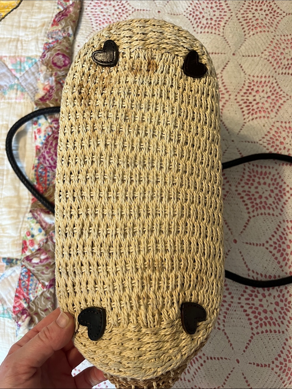 Brighton Tan and Dark Brown Woven Tote - Picture 6 of 7